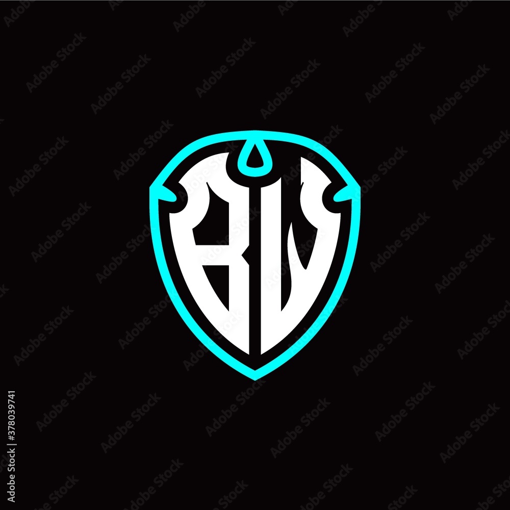 Initial B W letter with shield modern style logo template vector Initial B W letter with shield modern style logo template vector
