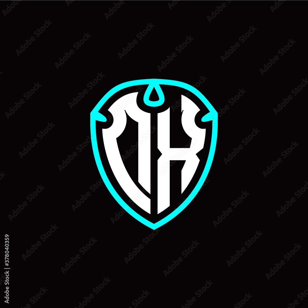 Initial D X letter with shield modern style logo template vector Initial D X letter with shield modern style logo template vector