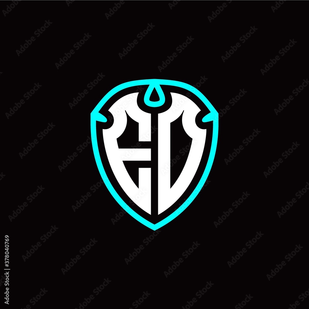 Initial E O letter with shield modern style logo template vector Initial E O letter with shield modern style logo template vector