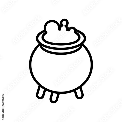 witch cauldron pot line style icon
