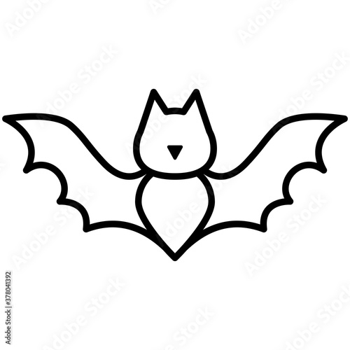 halloween bat flying line style icon