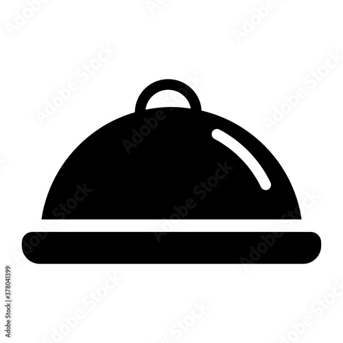 
Food cloche icon in modern style 
