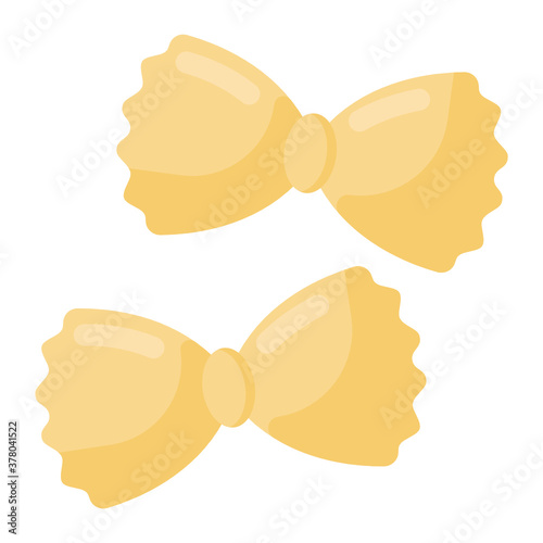 
Bow pasta vector in modern style 
