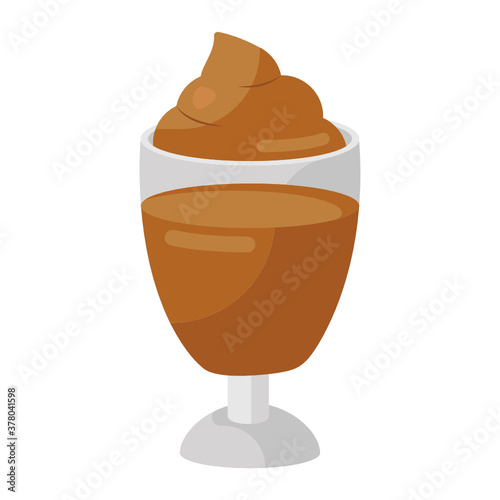 
Straw with glass of chocolate shake vector 

