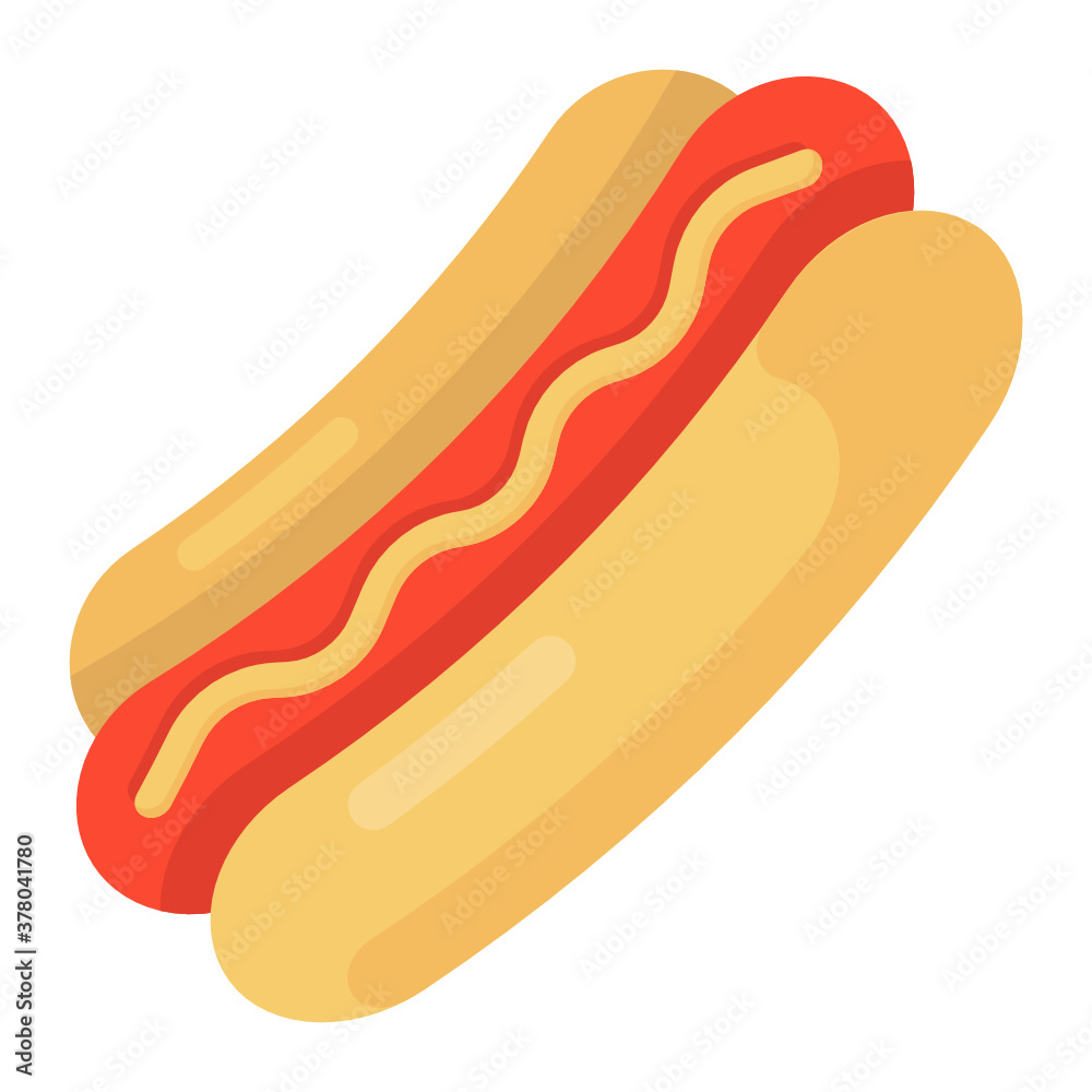Hotdog sandwich, fast food icon
Hotdog sandwich, fast food icon