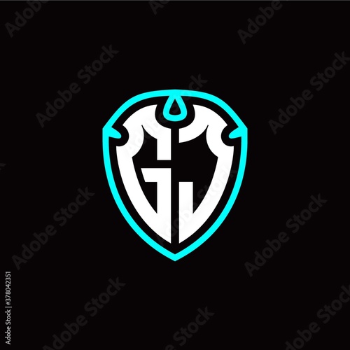 Free Download Initial G J letter with shield modern style logo template vector - GFXLoad
