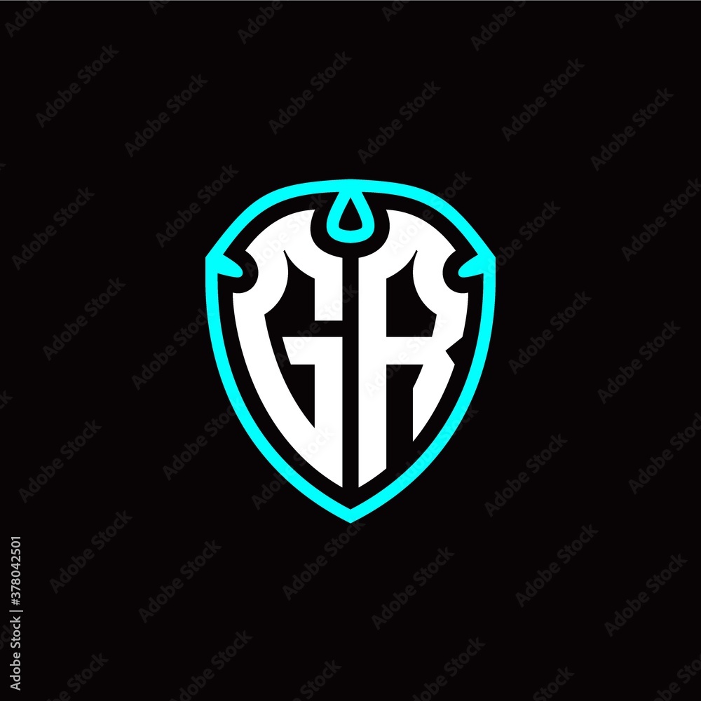 Initial G R letter with shield modern style logo template vector Initial G R letter with shield modern style logo template vector