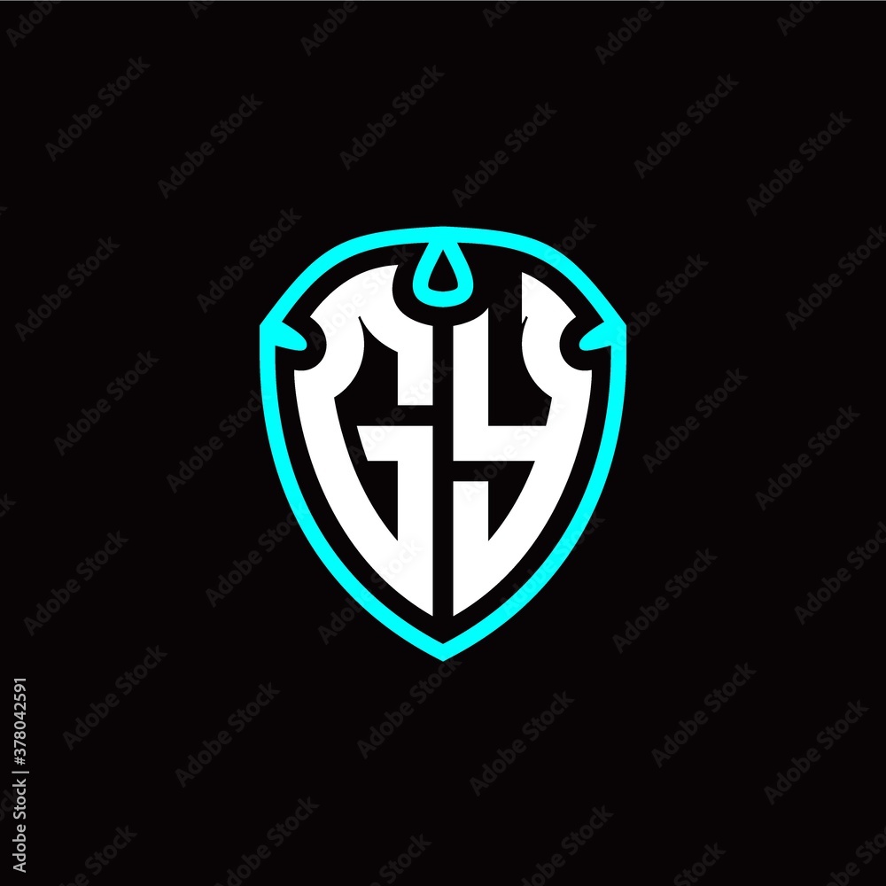 Initial G Y letter with shield modern style logo template vector Initial G Y letter with shield modern style logo template vector