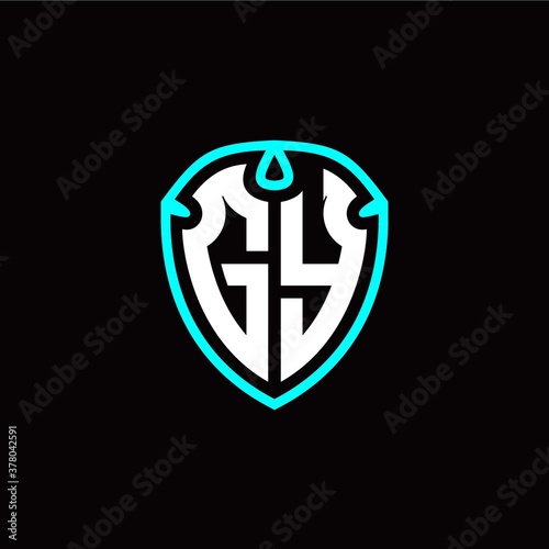 Fototapeta Naklejka Na Ścianę i Meble -  Initial G Y letter with shield modern style logo template vector