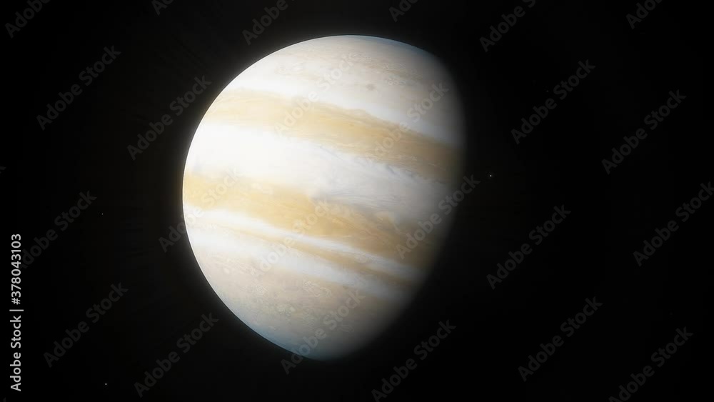 large gas planet Jupiter. Great Red Spot on Jupiter. Cinematic animation of Jupiter