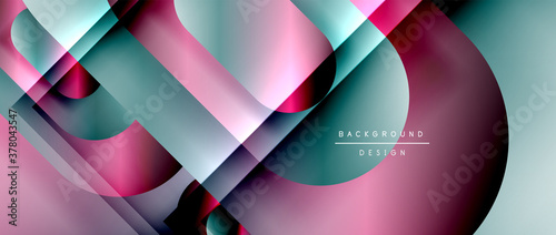 Wallpaper Mural Vector geometric abstract background with lines and modern forms. Fluid gradient with abstract round shapes and shadow and light effects Torontodigital.ca