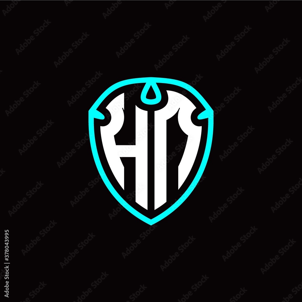 Initial H N letter with shield modern style logo template vector Initial H N letter with shield modern style logo template vector