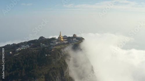 drone view of emei mountain jinding scenic photo