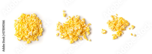 Scrambled Eggs, Omelet, Omelette, Omlet Isolated on White