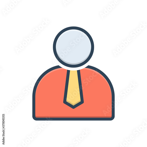 Color illustration icon for employee