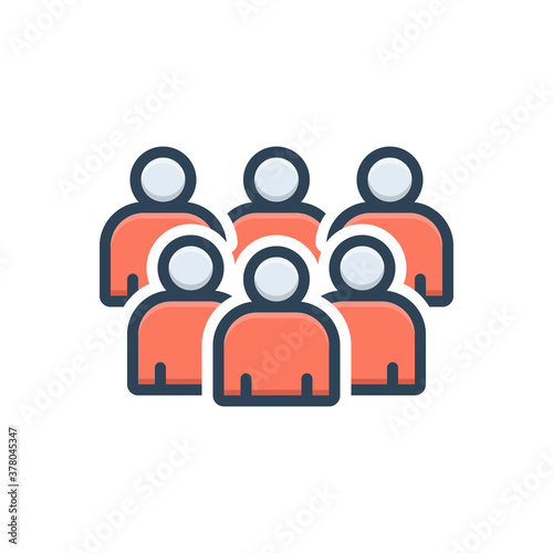 Color illustration icon for  group