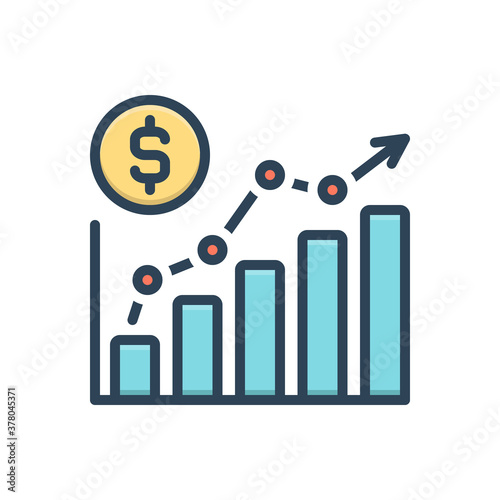 Color illustration icon for growth