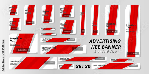 web banner standard size, abstract vector background for advertising.