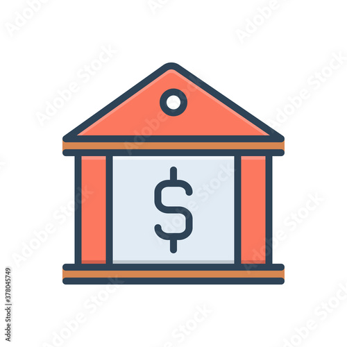 Color  illustration icon for banking