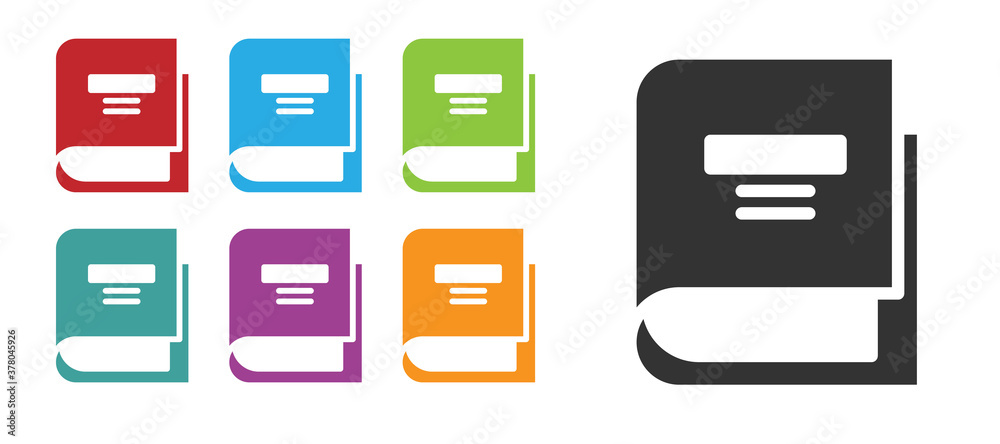 Black Book icon isolated on white background. Set icons colorful. Vector Illustration. Black Book icon isolated on white background. Set icons colorful. Vector Illustration.