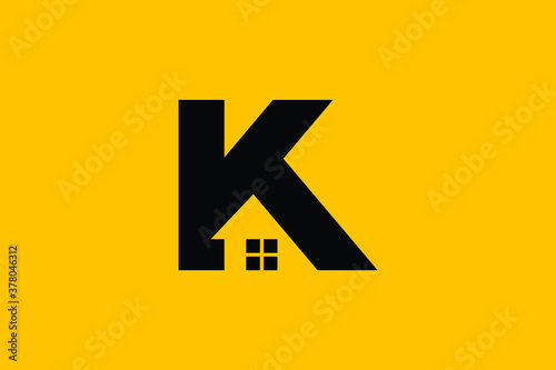 Logo design of K in vector for construction, home, real estate, building, property. creative elegant Monogram. Premium Business home logo icon. 