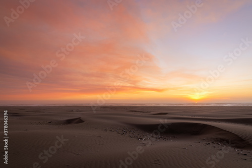 Sunset the beach. Northern California, USA