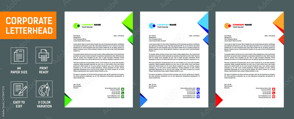 Business Letterhead Template Set Business Letterhead Template Set