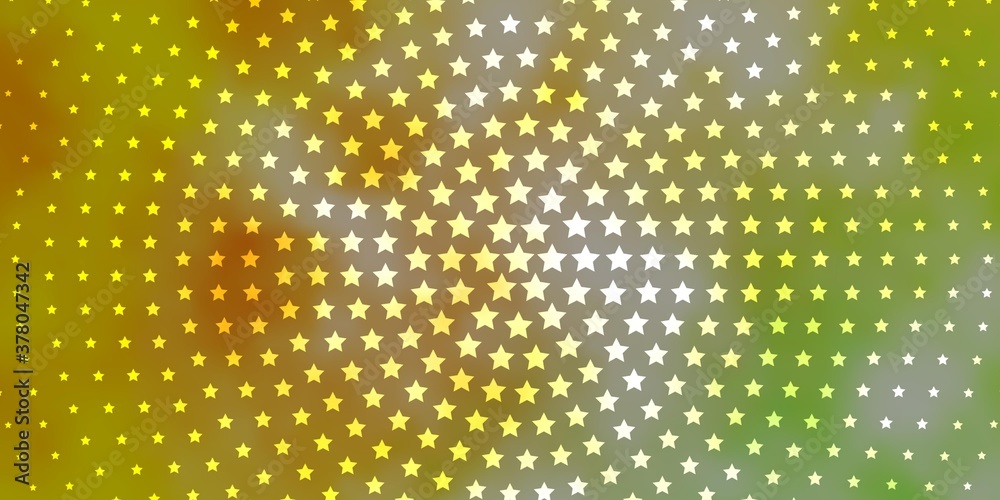 Light Green, Yellow vector background with colorful stars. Decorative illustration with stars on abstract template. Design for your business promotion.