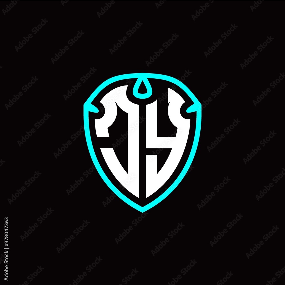 Initial J Y letter with shield modern style logo template vector Initial J Y letter with shield modern style logo template vector