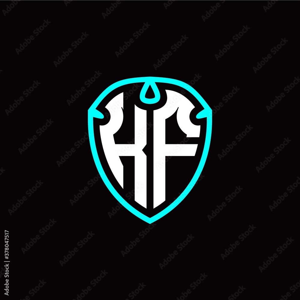 Initial K F letter with shield modern style logo template vector Initial K F letter with shield modern style logo template vector