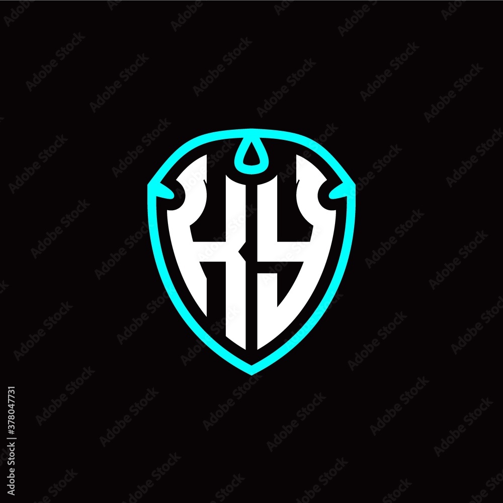 Initial K Y letter with shield modern style logo template vector Initial K Y letter with shield modern style logo template vector