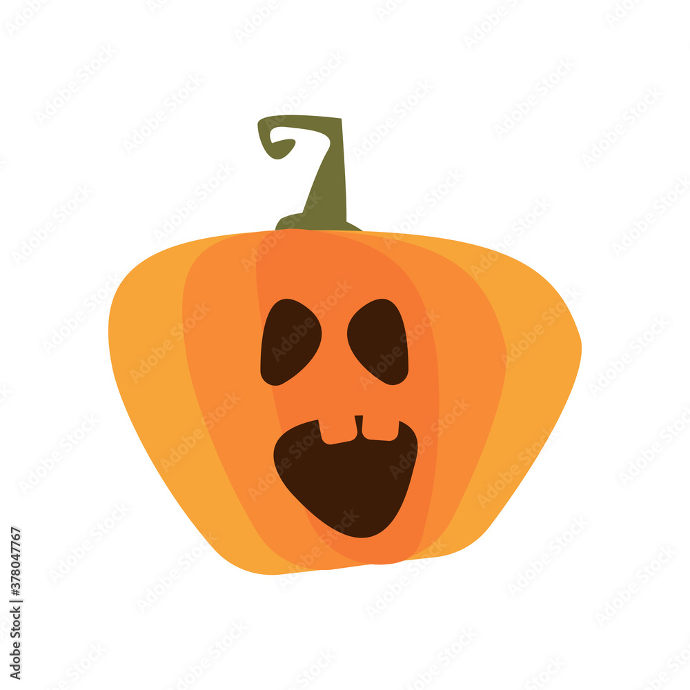 halloween pumpkin with face flat style icon halloween pumpkin with face flat style icon