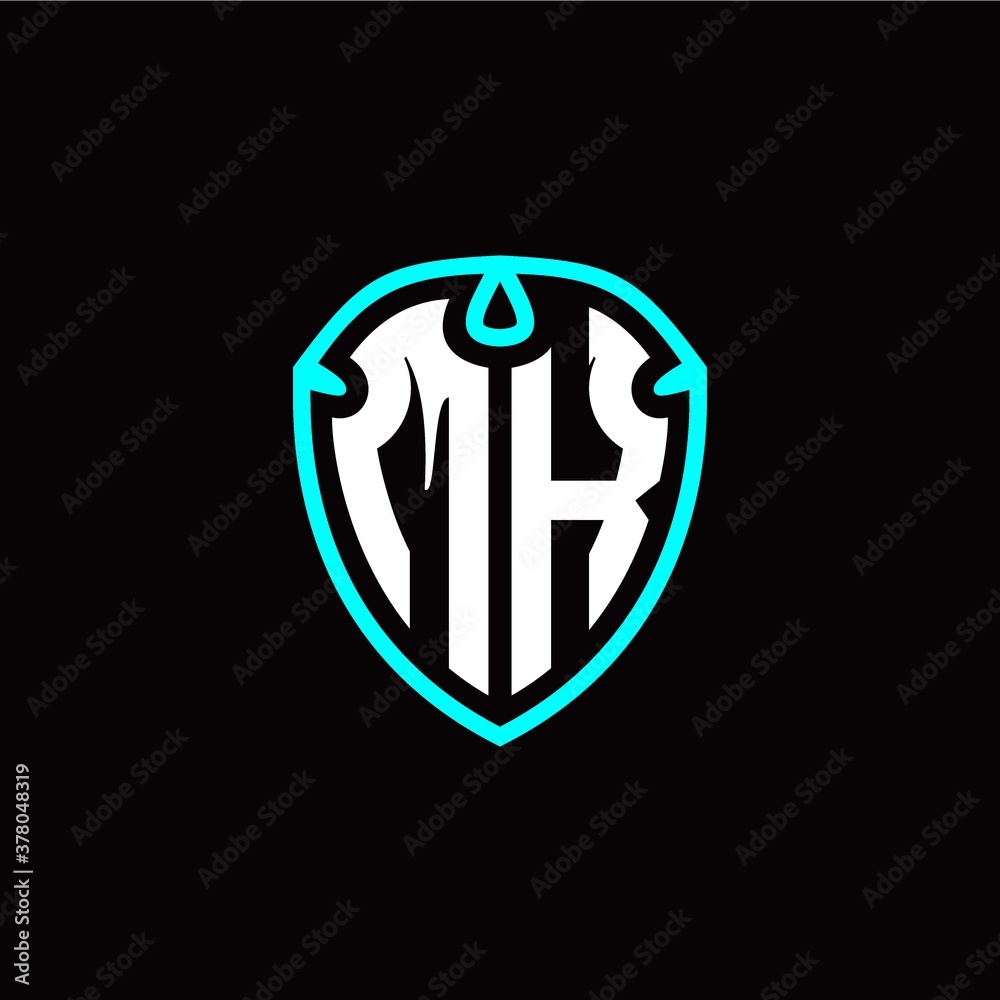 Initial M K letter with shield modern style logo template vector Initial M K letter with shield modern style logo template vector