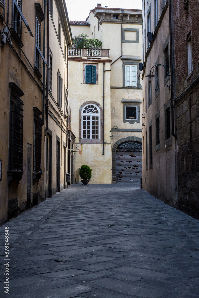 View of a Narrow Alley in Lucca, Italy
