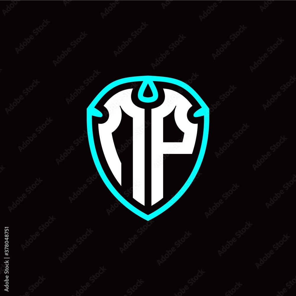 Initial N P letter with shield modern style logo template vector Initial N P letter with shield modern style logo template vector