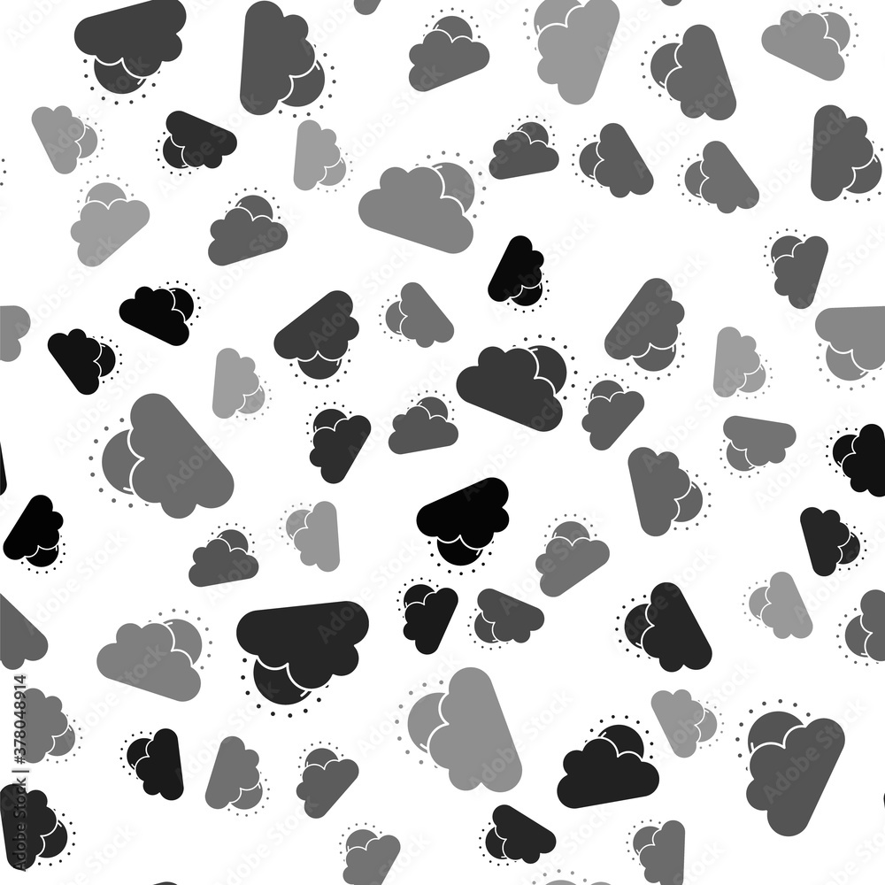 Black Sun and cloud weather icon isolated seamless pattern on white background. Vector. Black Sun and cloud weather icon isolated seamless pattern on white background. Vector.