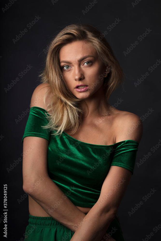 portrait of a young woman, shooting in a photo studio portrait of a young woman, shooting in a photo studio