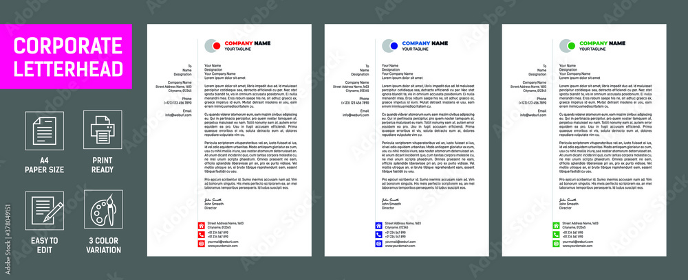 Modern Creative & Clean business style letterhead bundle of your corporate project design. set to print with vector & illustration. corporate letterhead bundle. Modern Creative & Clean business style letterhead bundle of your corporate project design. set to print with vector & illustration. corporate letterhead bundle.