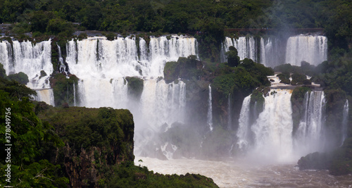 Largest waterfall Cataratas del Iguazu on Iguazu River  Iguazu National Park  Parana  Brazil