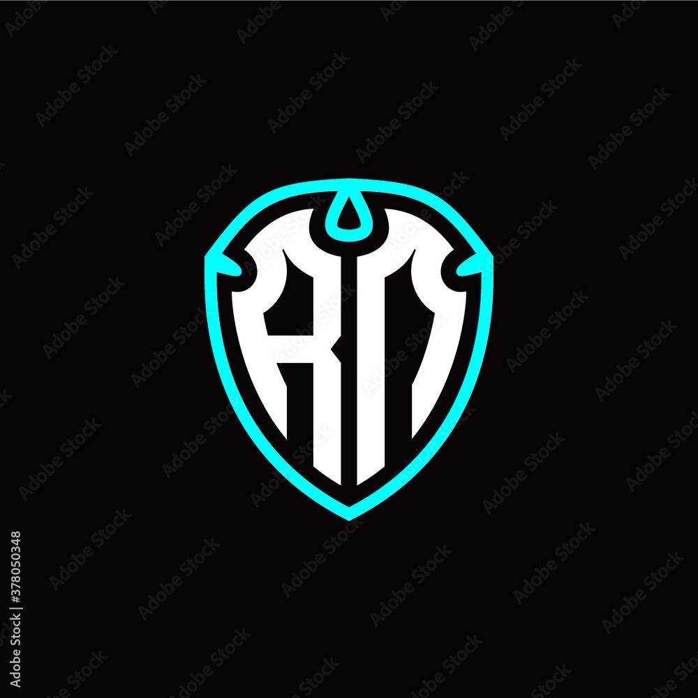 Initial R N letter with shield modern style logo template vector Initial R N letter with shield modern style logo template vector