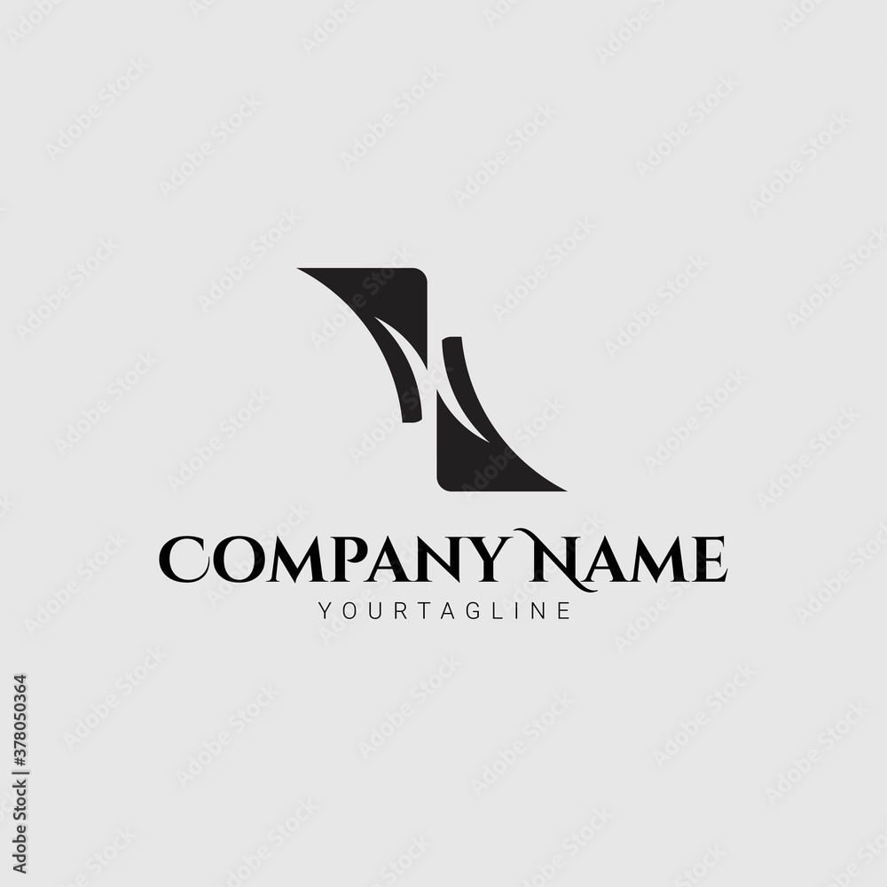 Obraz premium N Monogram Logo Concept. Vector Illustration