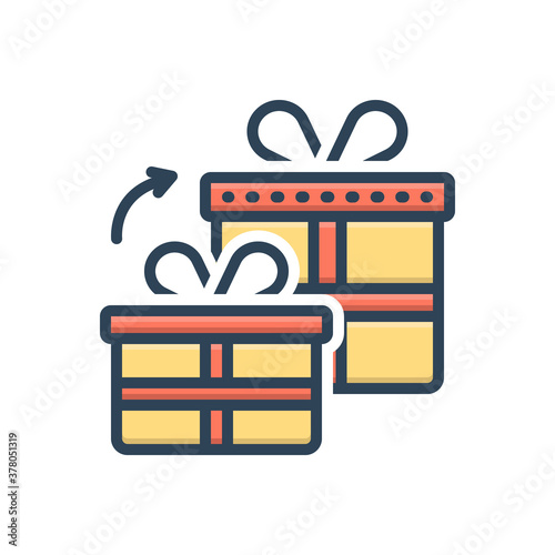 Color illustration icon for get gifts