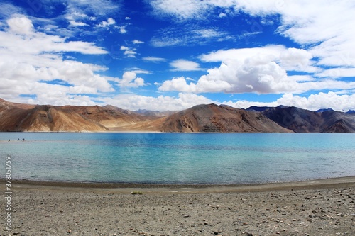 Serene view of Pangong lake in Ladakh region of India