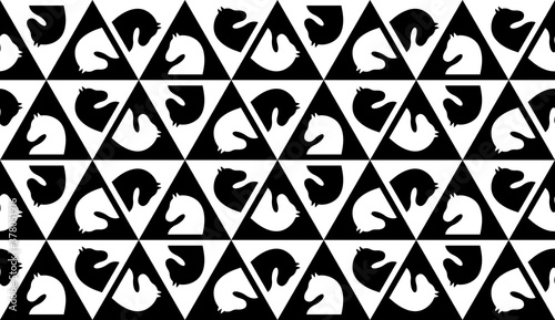 Seamless pattern with Chess knight. Endless background. Vector illustration.