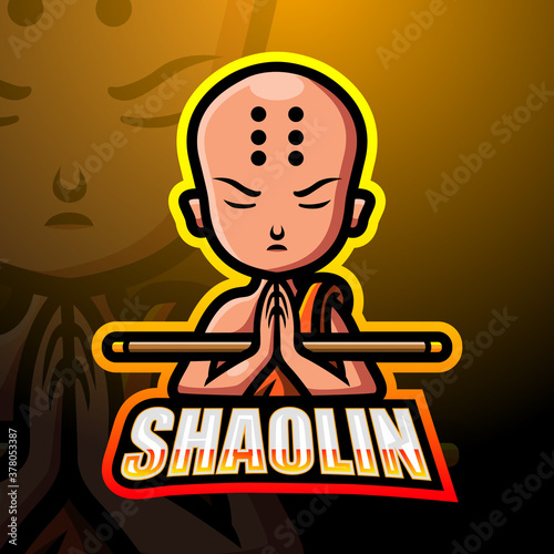 Shaolin mascot esport logo design