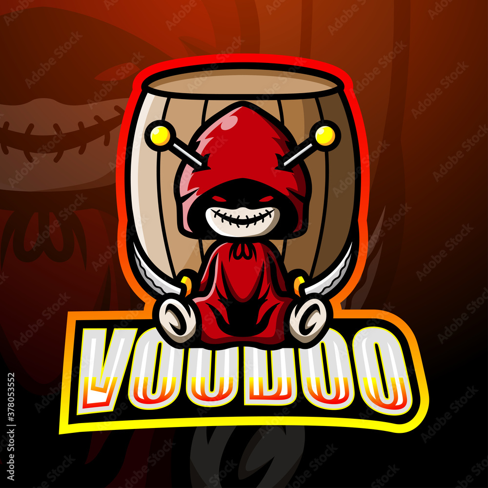 Voodoo mascot esport logo design Voodoo mascot esport logo design