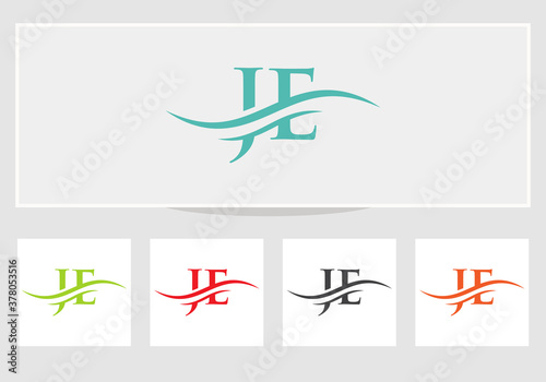 Creative JE letter with luxury concept. Initial JE logo design.
 photo