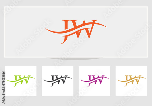 Initial JW logo design. Creative JW letter with luxury concept.

