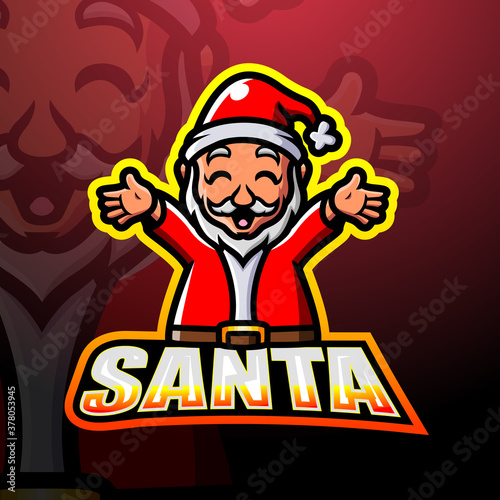 Santa claus mascot esport logo design