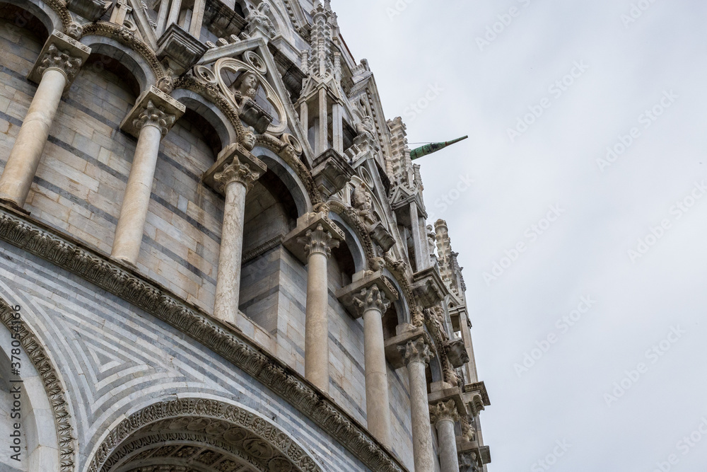 Pisa Baptistery Facade Detail, Piazza dei Miracoli